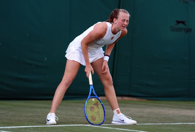 Mika Stojsavljevic during her match against Ashlyn Krueger