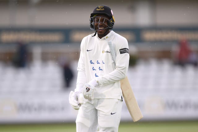 Sussex’s Jofra Archer comes onto the field to bat